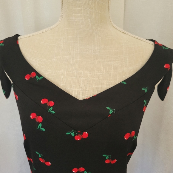 NY&Co Cherry Print Black Dress - Picture 2 of 11